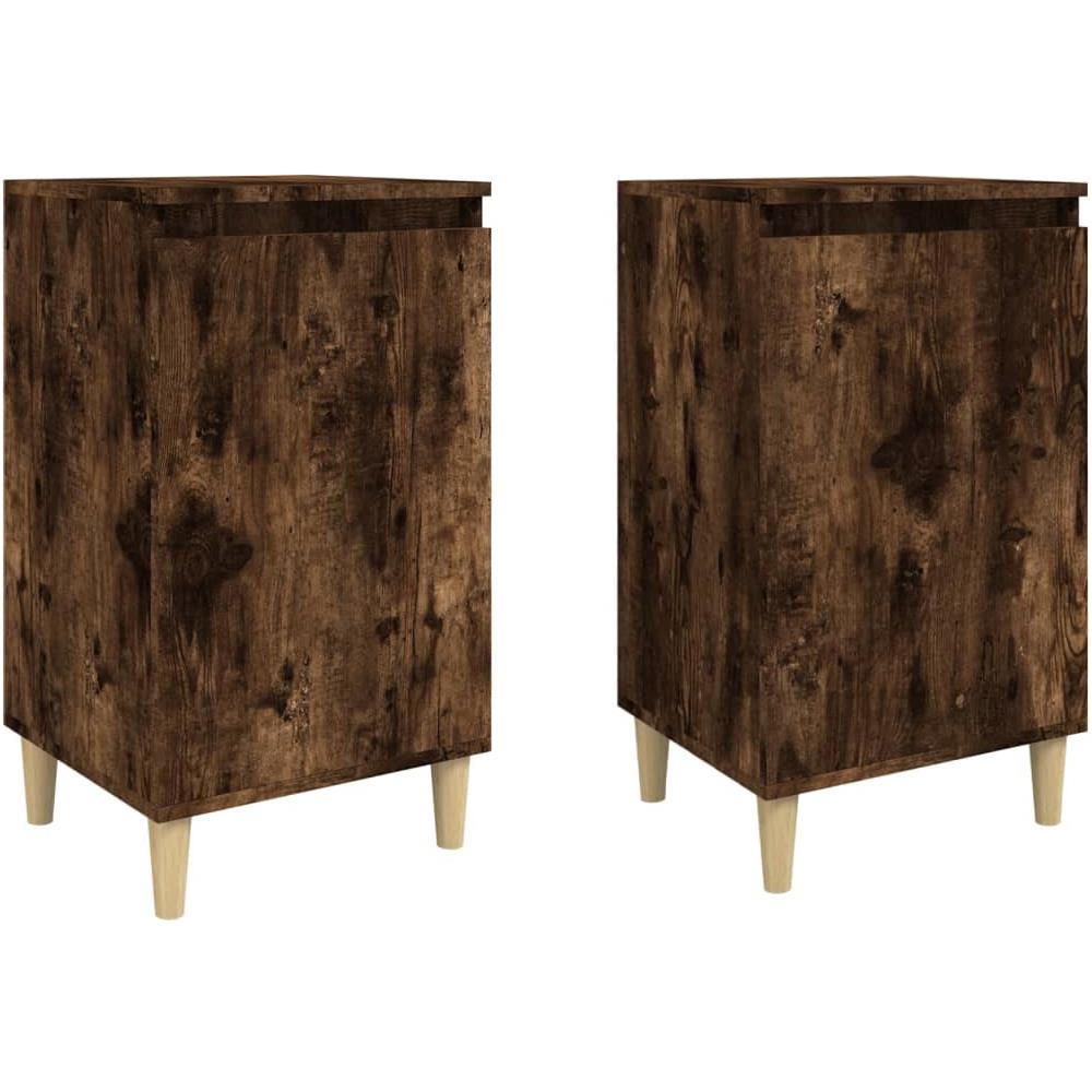 Comodini 2 Pz Rovere Fumo 40x35x70 Cm In Legno Multistrato - Foto 2