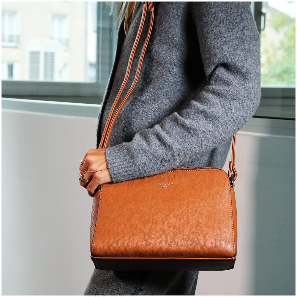 Borsa A Tracolla In Similpelle - Paris - Marrone - Foto 6