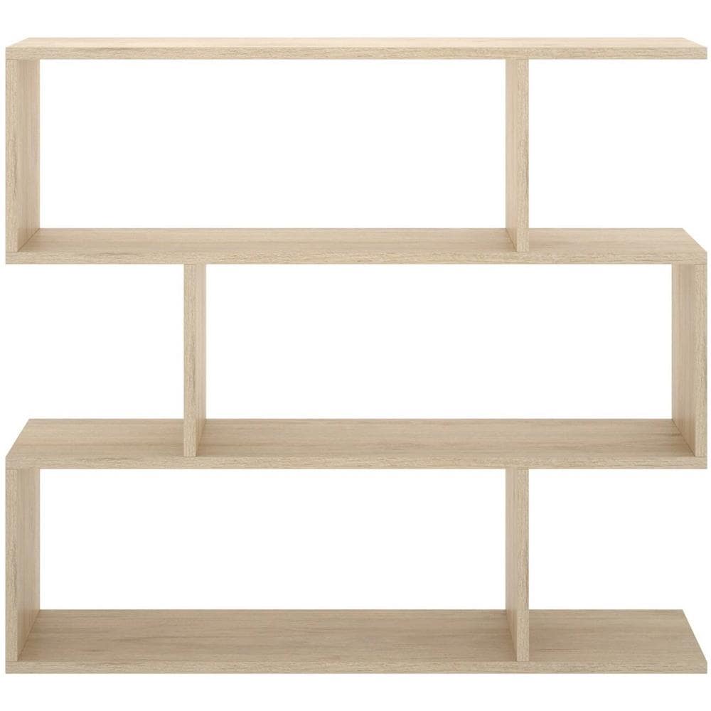 Libreria Misone, Scaffale Da Ufficio Multiuso, Mobile Biblioteca Portalibri A 3 Ripiani, 110x25h96 Cm, Rovere - Foto 4