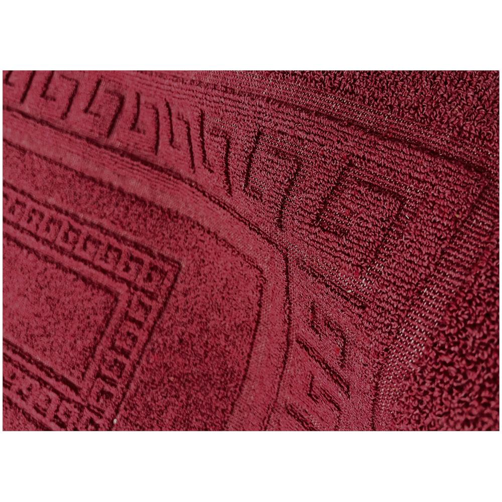 Tappeto Bagno Doccia Spugna Tinta Unita Torino Tappetino Super Assorbente In Cotone Pelo Corto Con Greca Parure 3 Pezzi Bordeaux - Foto 4