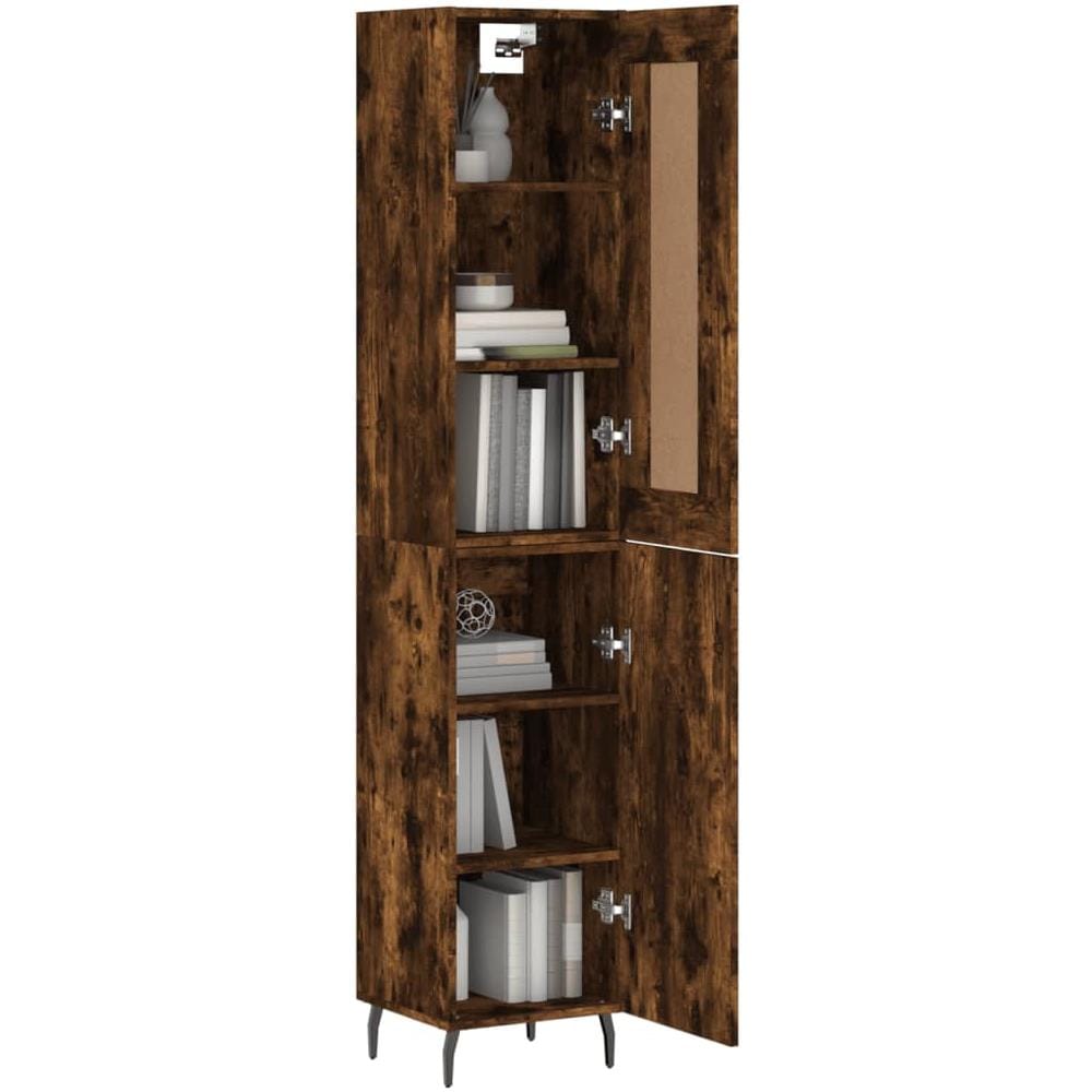 Credenza Rovere Fumo 34,5x34x180 Cm In Legno Multistrato - Foto 3