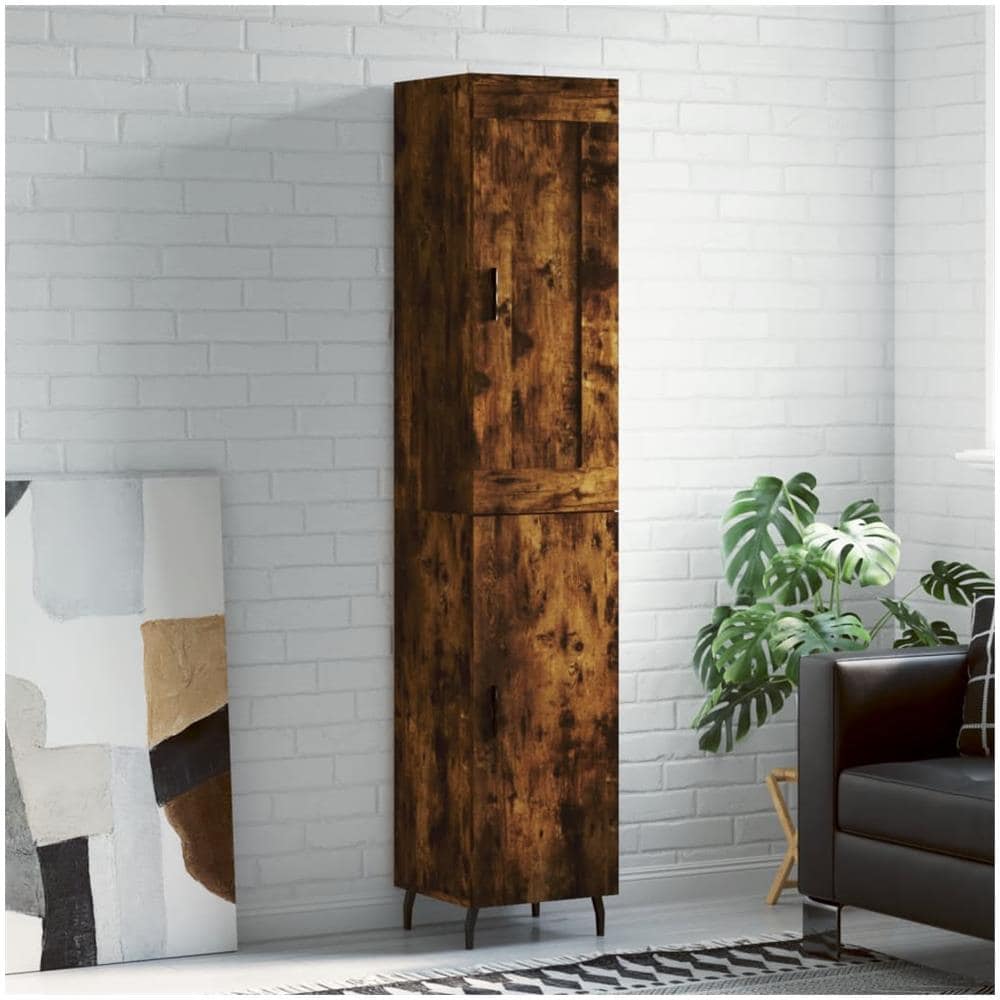 Credenza Rovere Fumo 34,5x34x180 Cm In Legno Multistrato - Foto 1