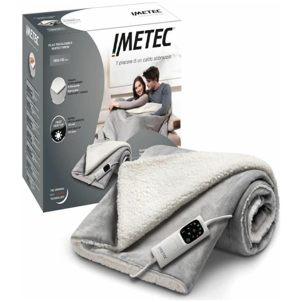 Coperta Elettrica Riscaldata da 150x110 cm 6 Temperature Colore Grigio - Foto 1