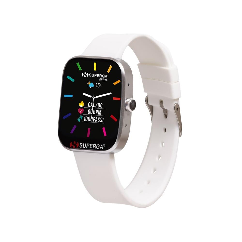 Smartwatch SWT-STC002 Bluetooth Cassa Silver 42 mm in Alluminio con Doppio Cinturino Nero e Bianco - Foto 1