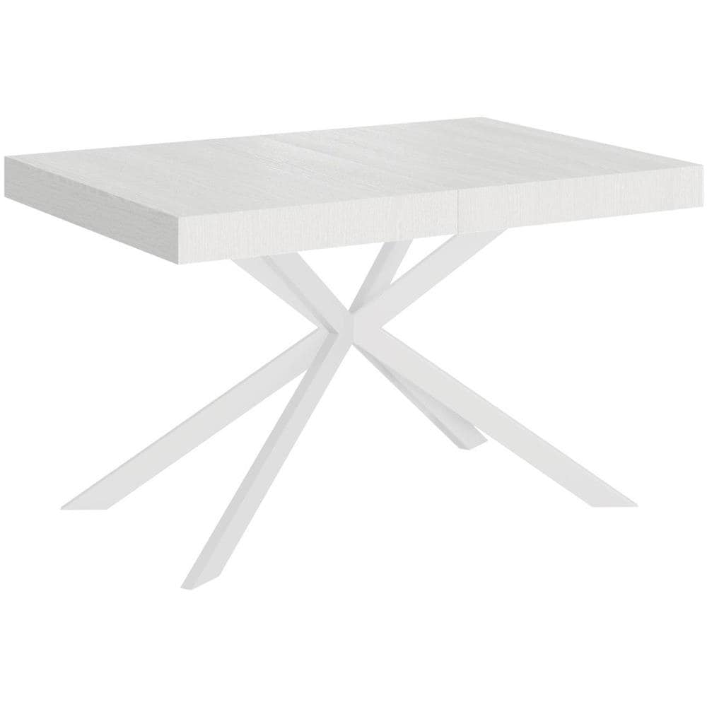 Tavolo allungabile 90x130/390 cm Plaker bianco frassino gambe bianche - Foto 1