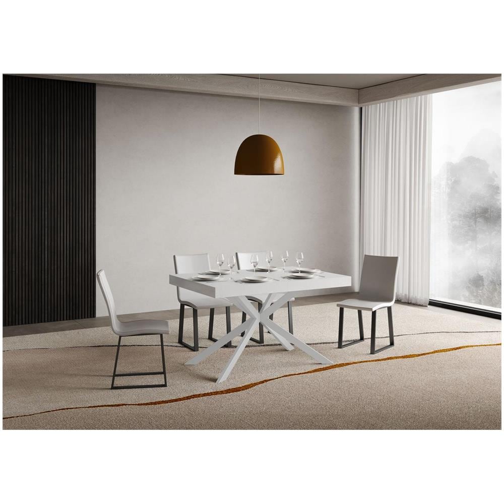 Tavolo allungabile 90x130/390 cm Plaker bianco frassino gambe bianche - Foto 2