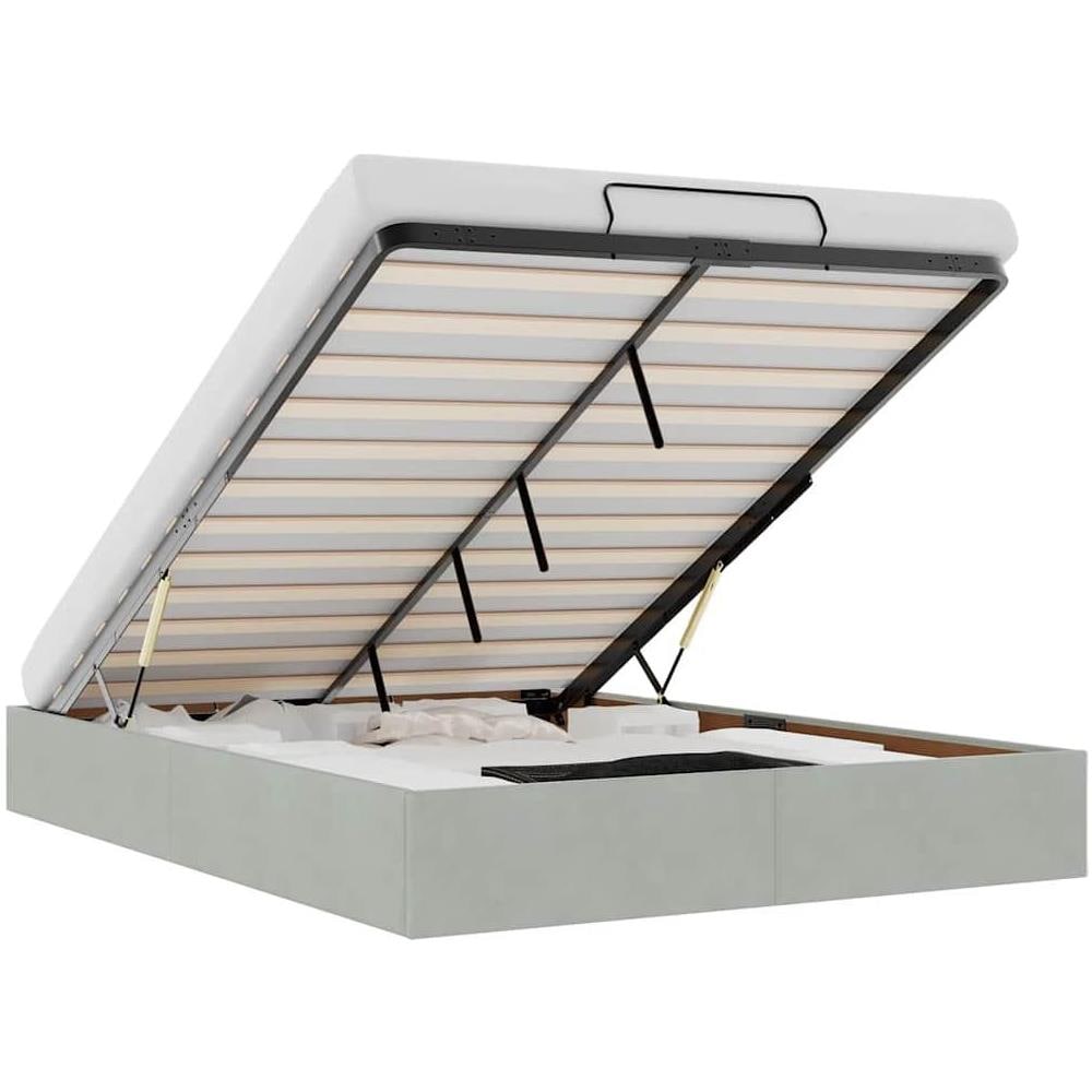 Struttura Letto Pouf senza Materasso 140x200 cm in Velluto - Foto 1