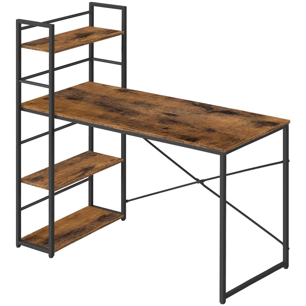 Scrivania per computer Valora MAX 4.0 con gambe nere rustiche e ripiani - Foto 1