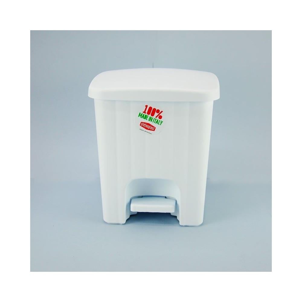 Pattumiera Con Pedalina, Polipropilene Riciclabile, 20,5x20,5x23,5 Cm Bianco - Foto 2