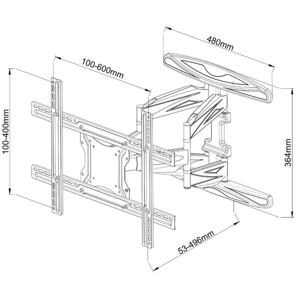 ICA-PLB 172L Supporto a Parete per Schermi LED / LCD / PLASMA 40-80'' Portata Max 50Kg  - Foto 6
