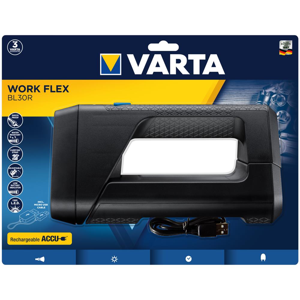 BL30R Work Flex Torcia a Mano Nero LED Ricaricabile - Foto 2