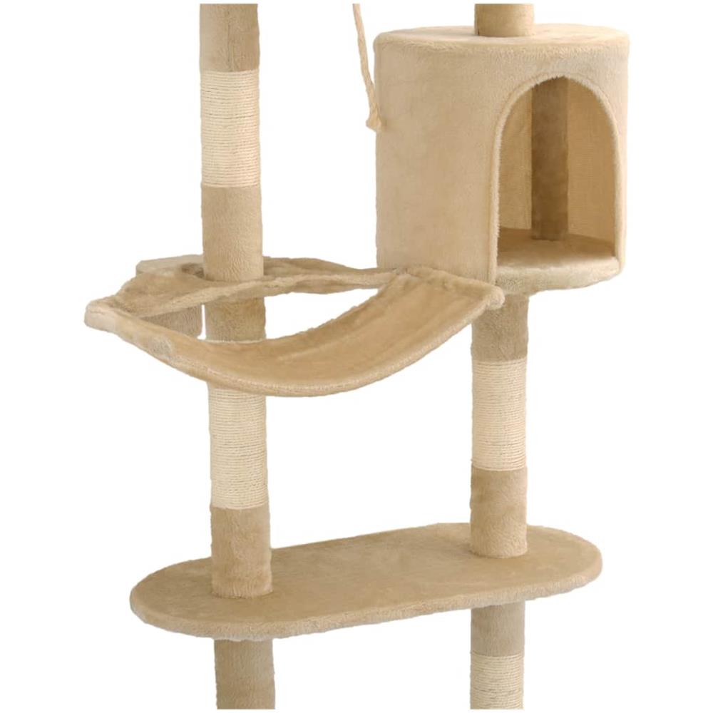 Albero Per Gatti Con Tiragraffi In Sisal Da Parete 194 Cm Beige - Foto 7