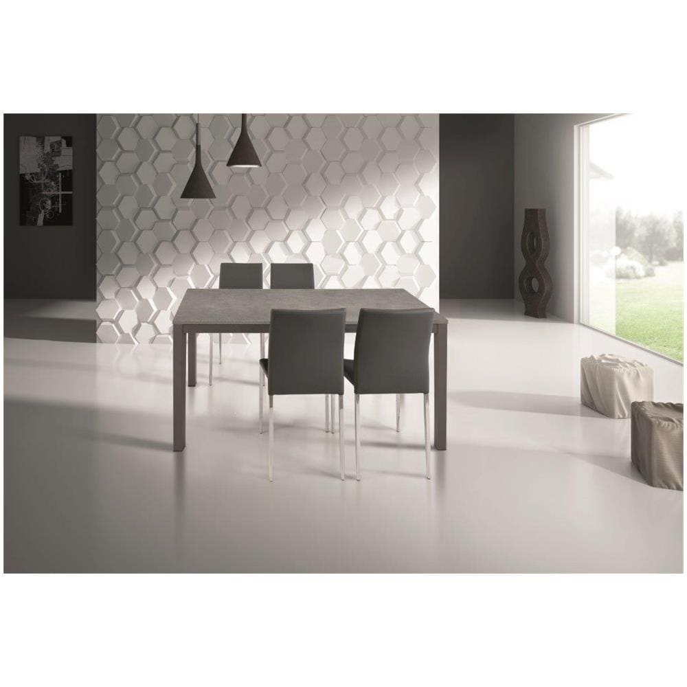 Tavolo Grigio In Metallo Allungabile 120x80cm - 170x80cm - Foto 1