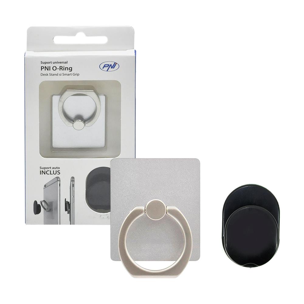 Supporto Universale Pni O-ring, Supporto Da Tavolo E Smart Grip, Argento, Supporto Automatico Incluso - Foto 1