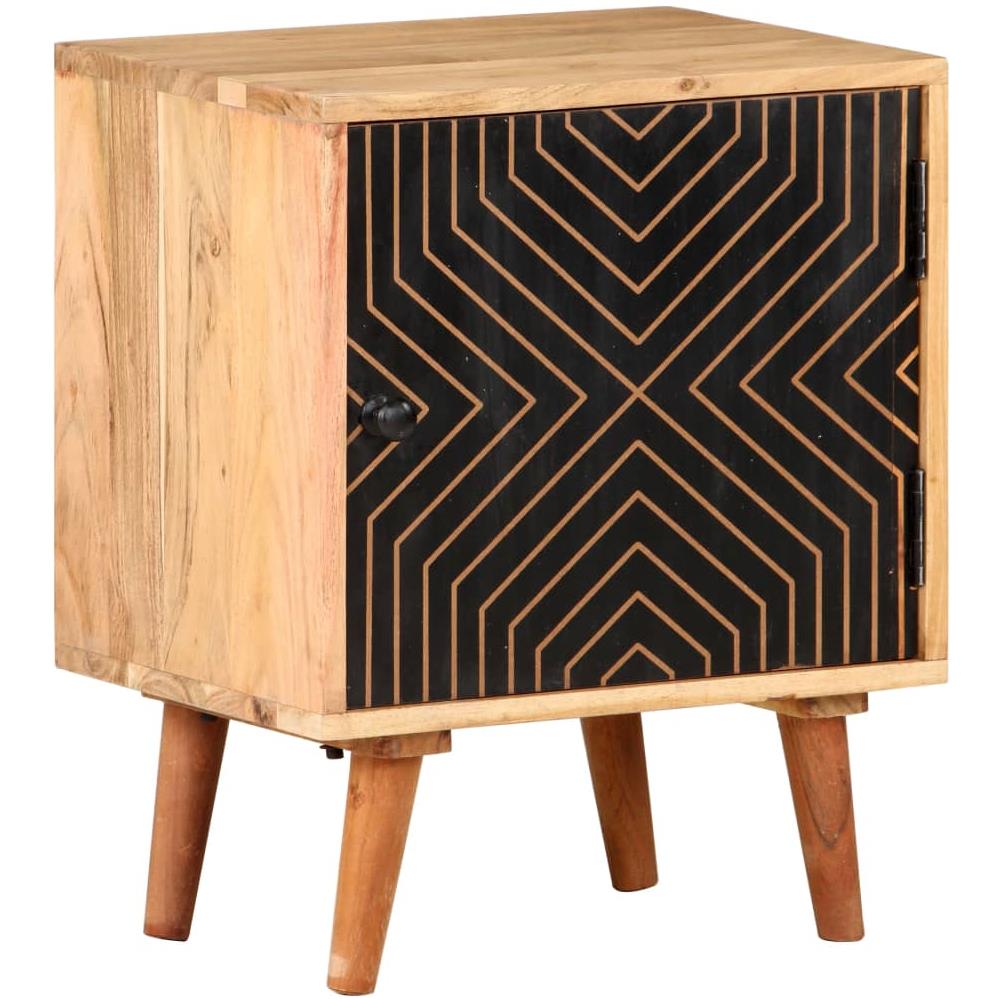 Comodino 40x30x50 cm in Legno Massello di Acacia - Foto 1