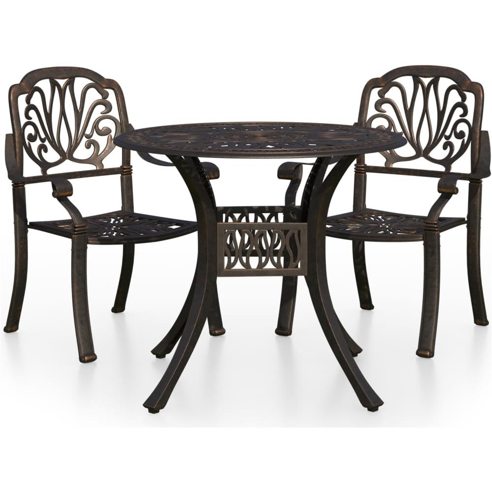 Set Da Bistrot 3 Pz In Alluminio Pressofuso Bronzo - Foto 2