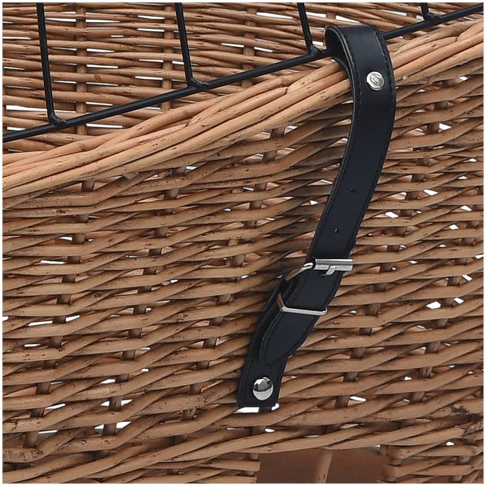 Cestino Posteriore Bici e Copertura 55x31x36cm Salice Naturale - Foto 2