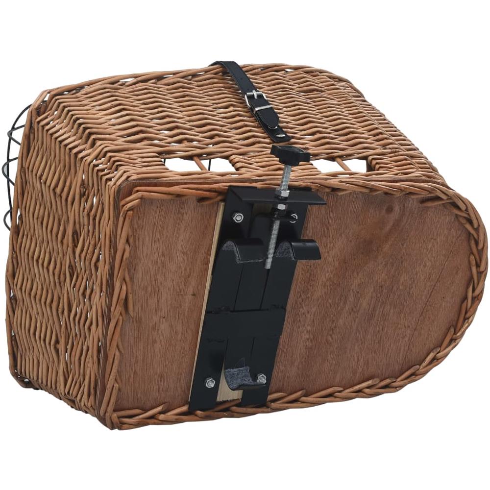 Cestino Posteriore Bici e Copertura 55x31x36cm Salice Naturale - Foto 8