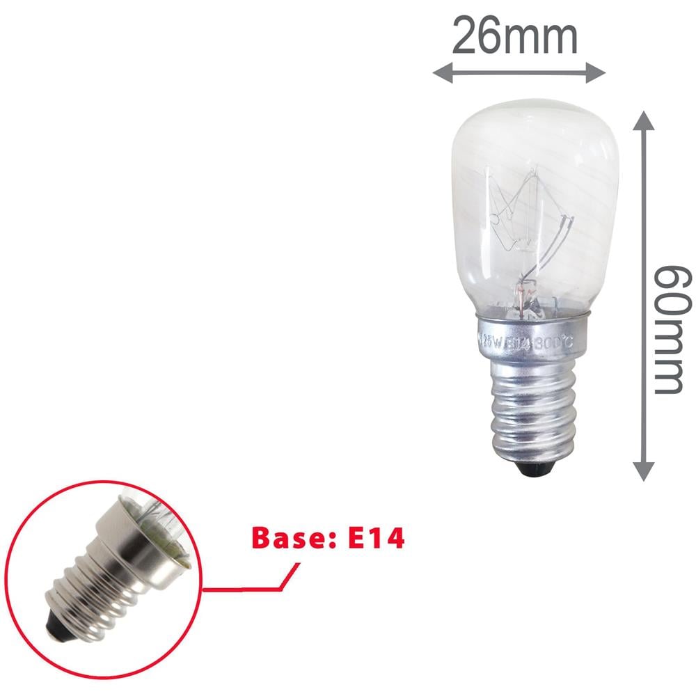 Lampadina Incandescente, Peretta St26, 15w / 100lm, Base E14, 3000k. Speciale Forno - Foto 1