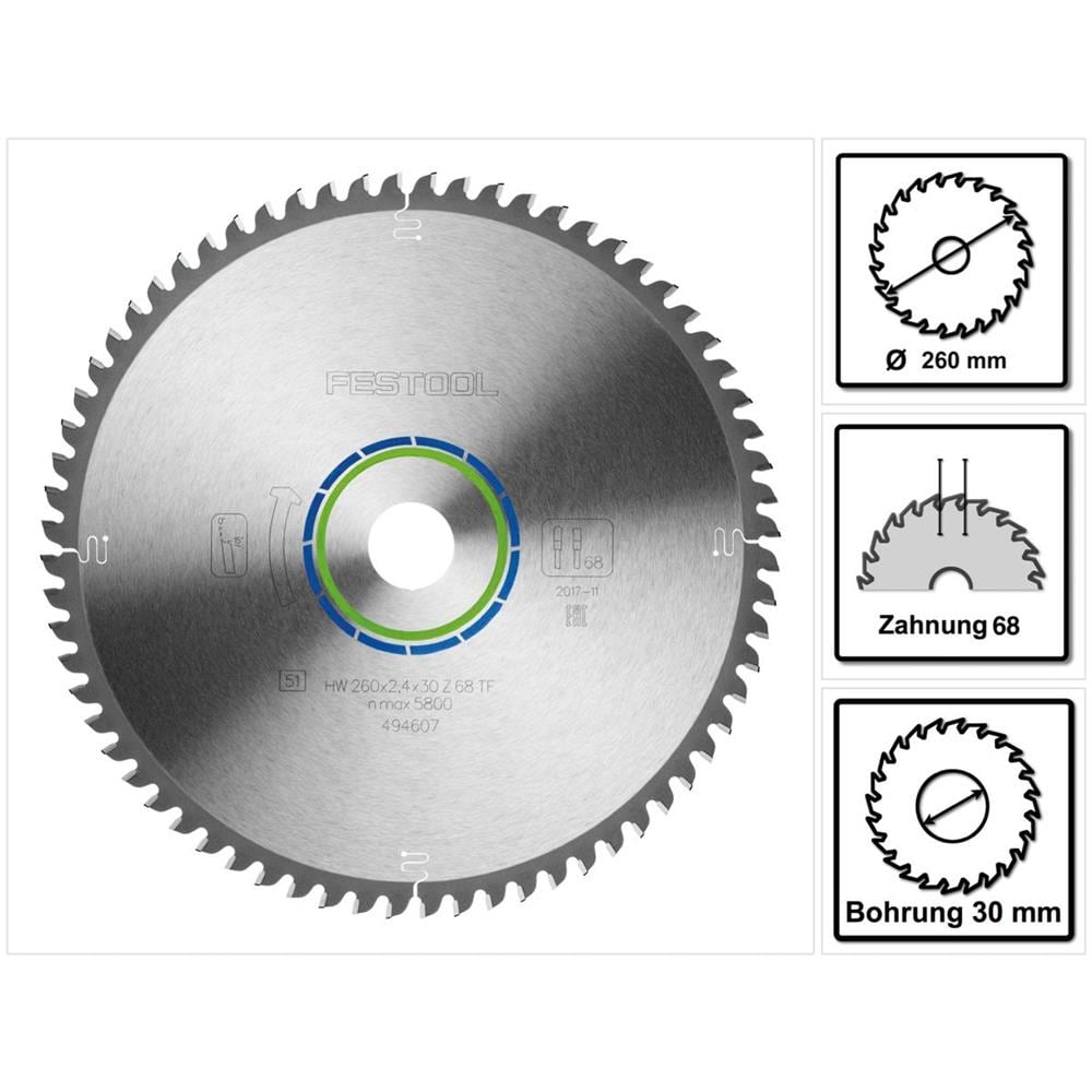 Lama Speciale Per Sega Circolare 260 X 2,4 X 30 Tf68 Per Ks 120 E Ks 88 (494607)  - Foto 1