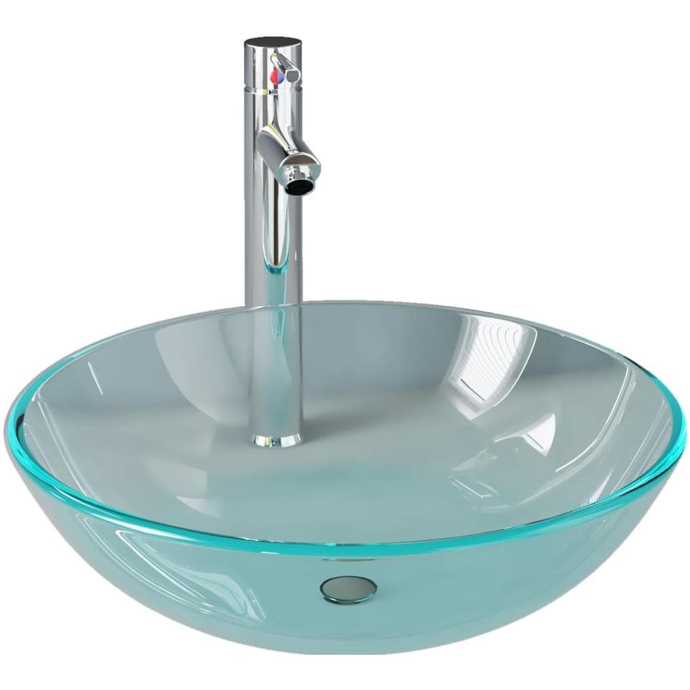 Lavandino Con Rubinetto E Piletta Vetro Temperato Trasparente - Foto 2