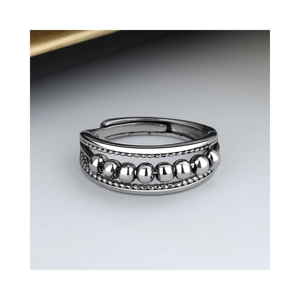 Anello Antistress Con Sfere Girevoli Regolabili Argento Silver S - Foto 2