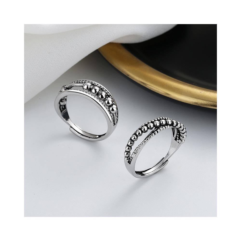Anello Antistress Con Sfere Girevoli Regolabili Argento Silver S - Foto 6