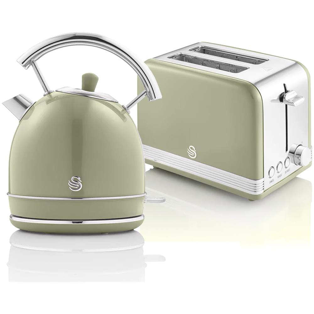 Set Per La Colazione Bollitore 1,8l Tostapane Senza Fili 2 Fette Larghe Colore Verde - Foto 1