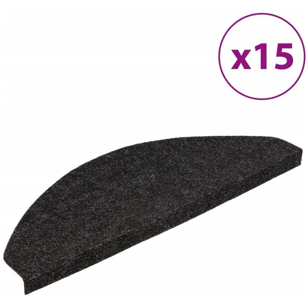 Tappetini Autoadesivi per Scale 15 pz 65x22,5x3,5 cm Antracite - Foto 1