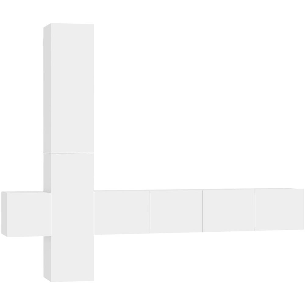 Set Mobile Tv 5 Pz Bianco In Truciolato - Foto 2