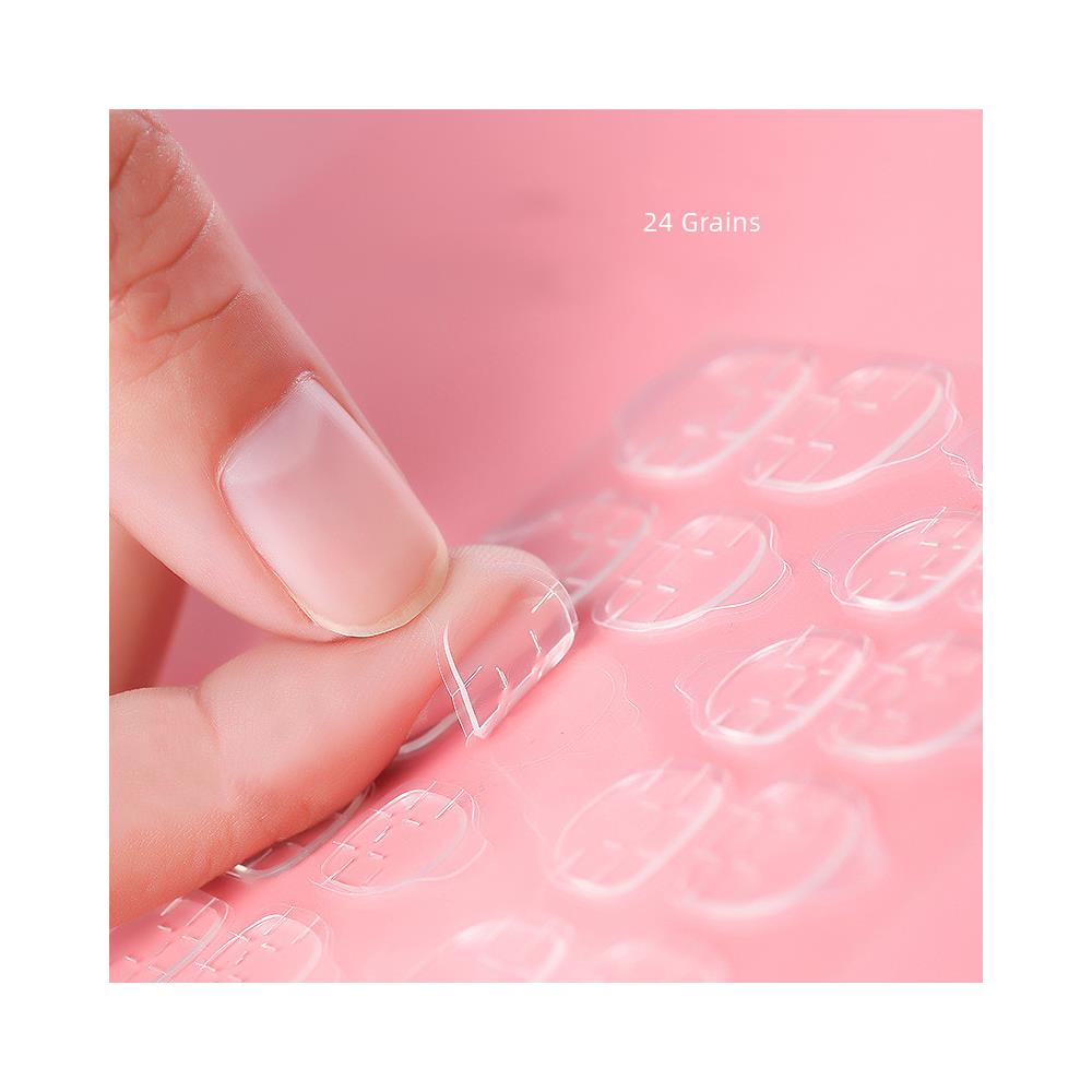 Grandi Adesivi Per Unghie Bifacciali 24 Pezzi Trasparente - Foto 1