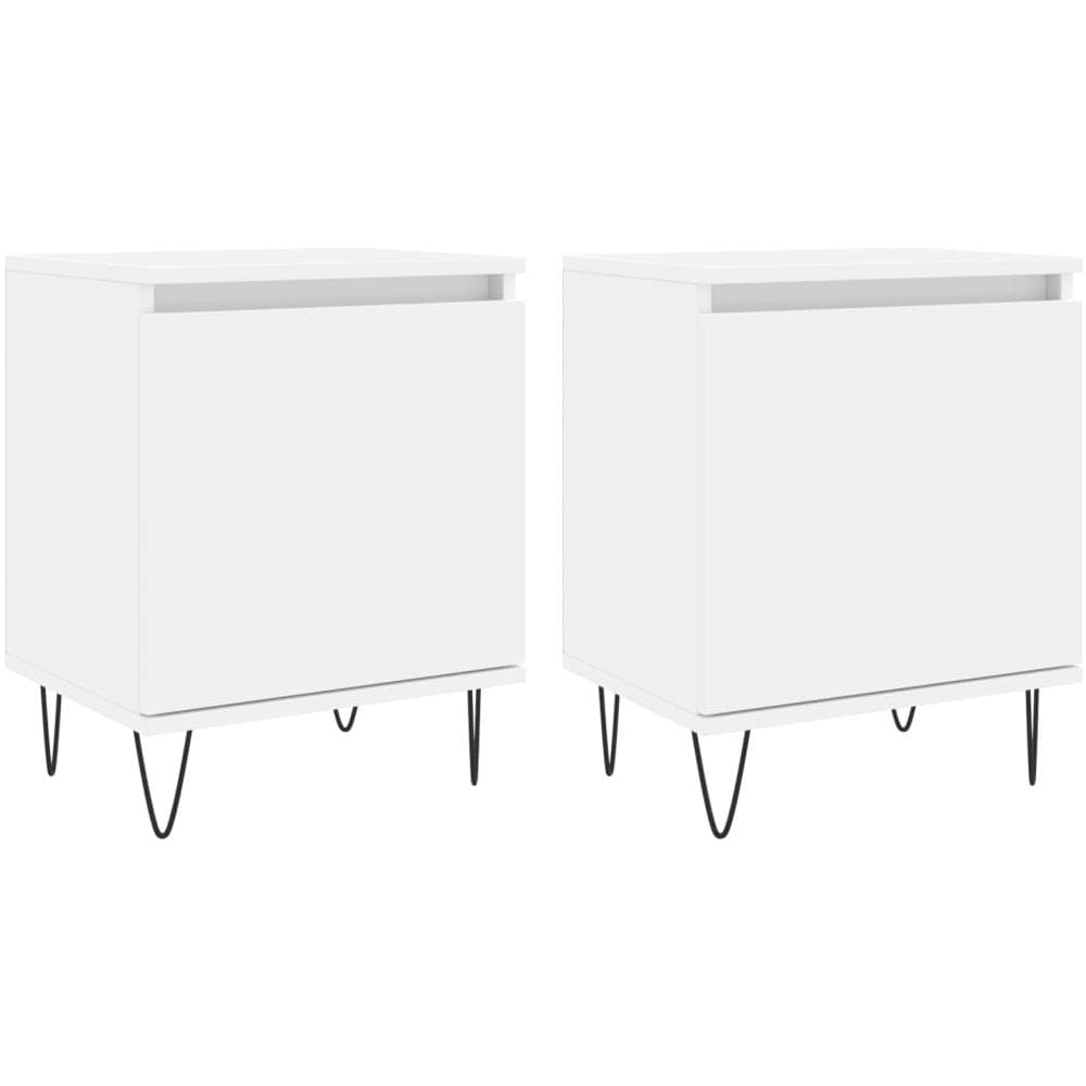 Comodini 2 Pz Bianchi 40x30x50 Cm In Legno Multistrato - Foto 1