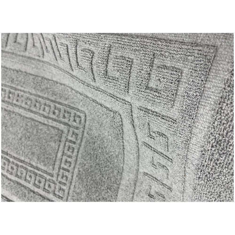 Tappeto Bagno Doccia Spugna Tinta Unita Torino Tappetino Super Assorbente In Cotone Pelo Corto Con Greca Parure 3 Pezzi Grigio - Foto 4