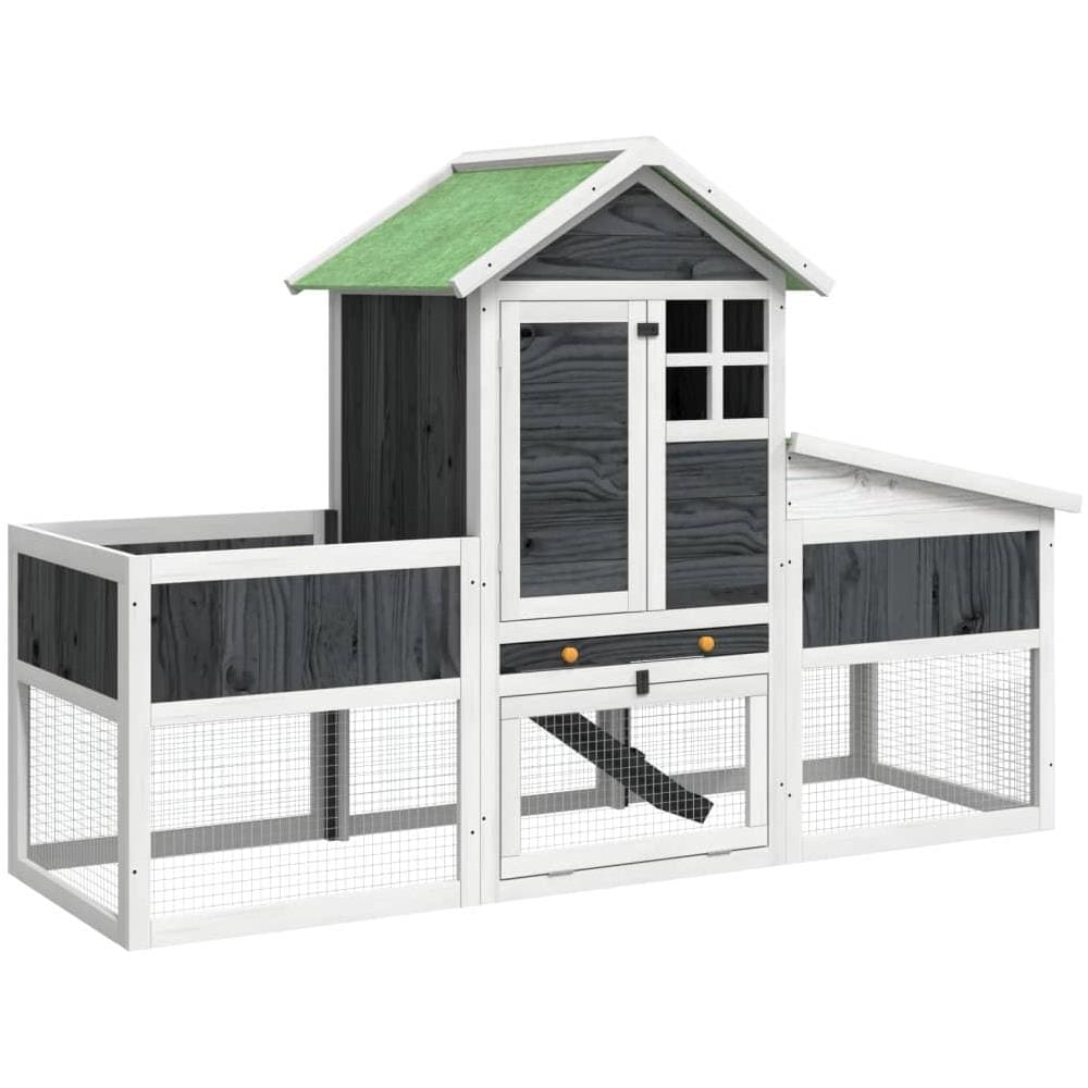 Conigliera Grigia 170x63x113 Cm In Legno Massello Di Pino - Foto 2