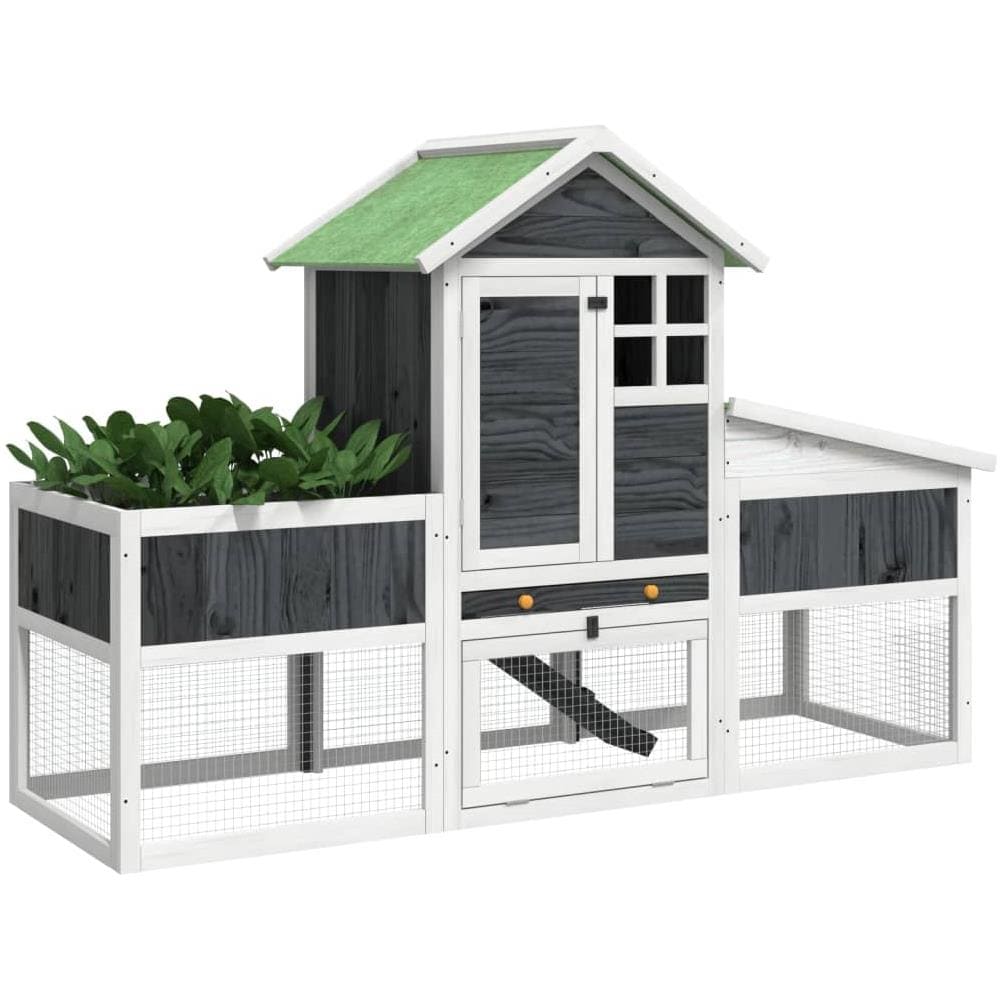 Conigliera Grigia 170x63x113 Cm In Legno Massello Di Pino - Foto 3