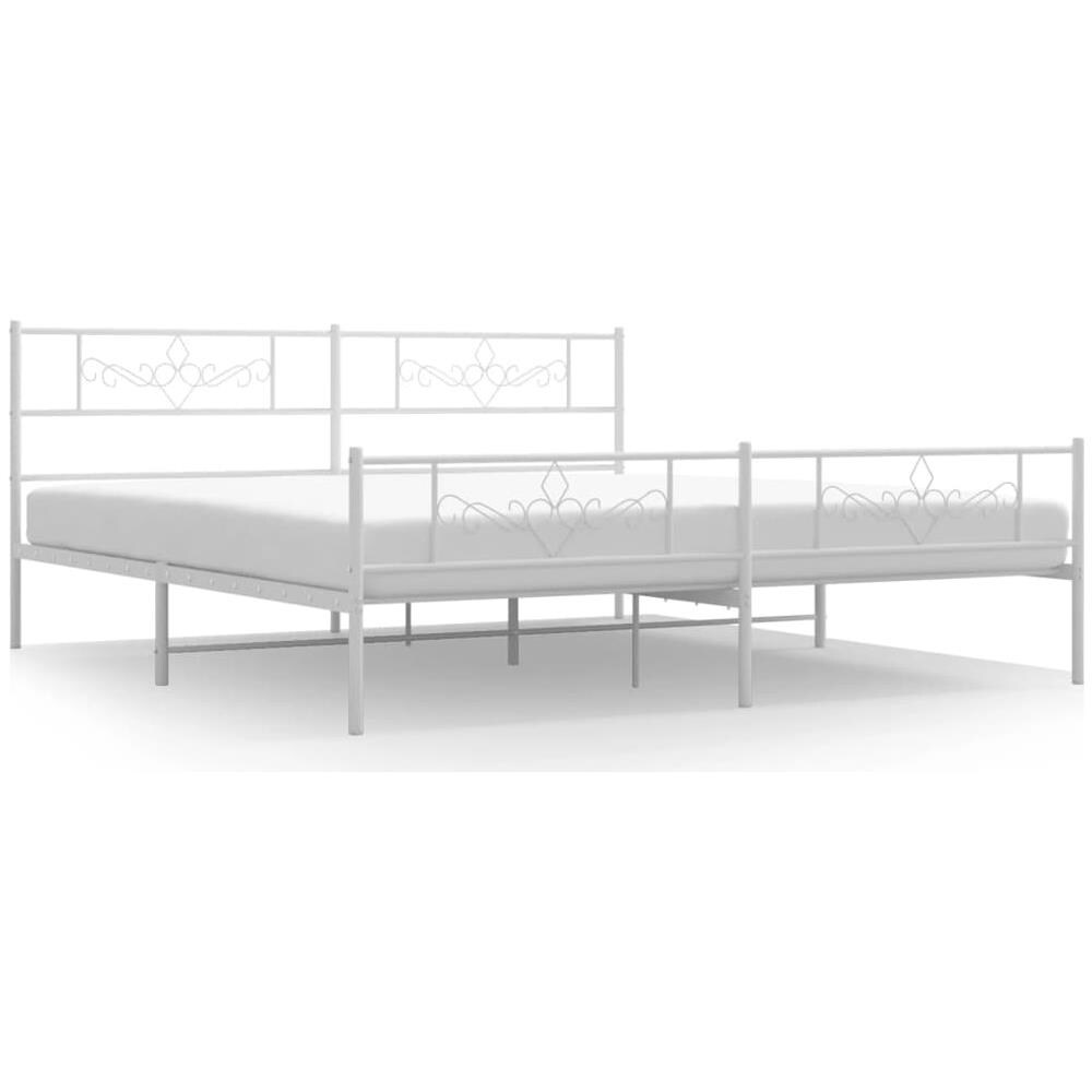 Giroletto Con Testiera E Pediera Metallo Bianco 193x203 Cm - Foto 2