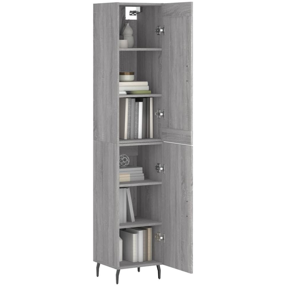 Credenza Grigio Sonoma 34,5x34x180 Cm In Legno Multistrato - Foto 3