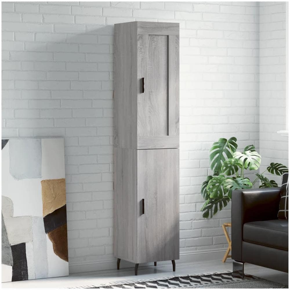 Credenza Grigio Sonoma 34,5x34x180 Cm In Legno Multistrato - Foto 1