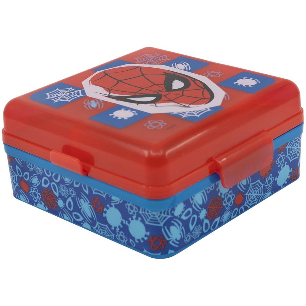 Sandwich Box Rossa Per Bambini In Plastica Spiderman Con Multi Scomparto - Foto 2