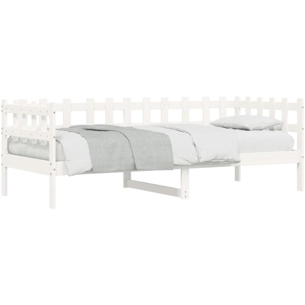 Dormeuse Bianca 80x200 Cm In Legno Massello Di Pino - Foto 3