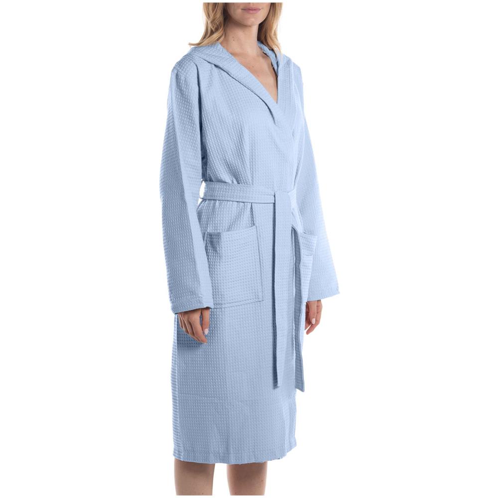 Accappatoio Con Cappuccio Spugnissima Polo In Cotone Colore Turchese Misura S - Foto 3