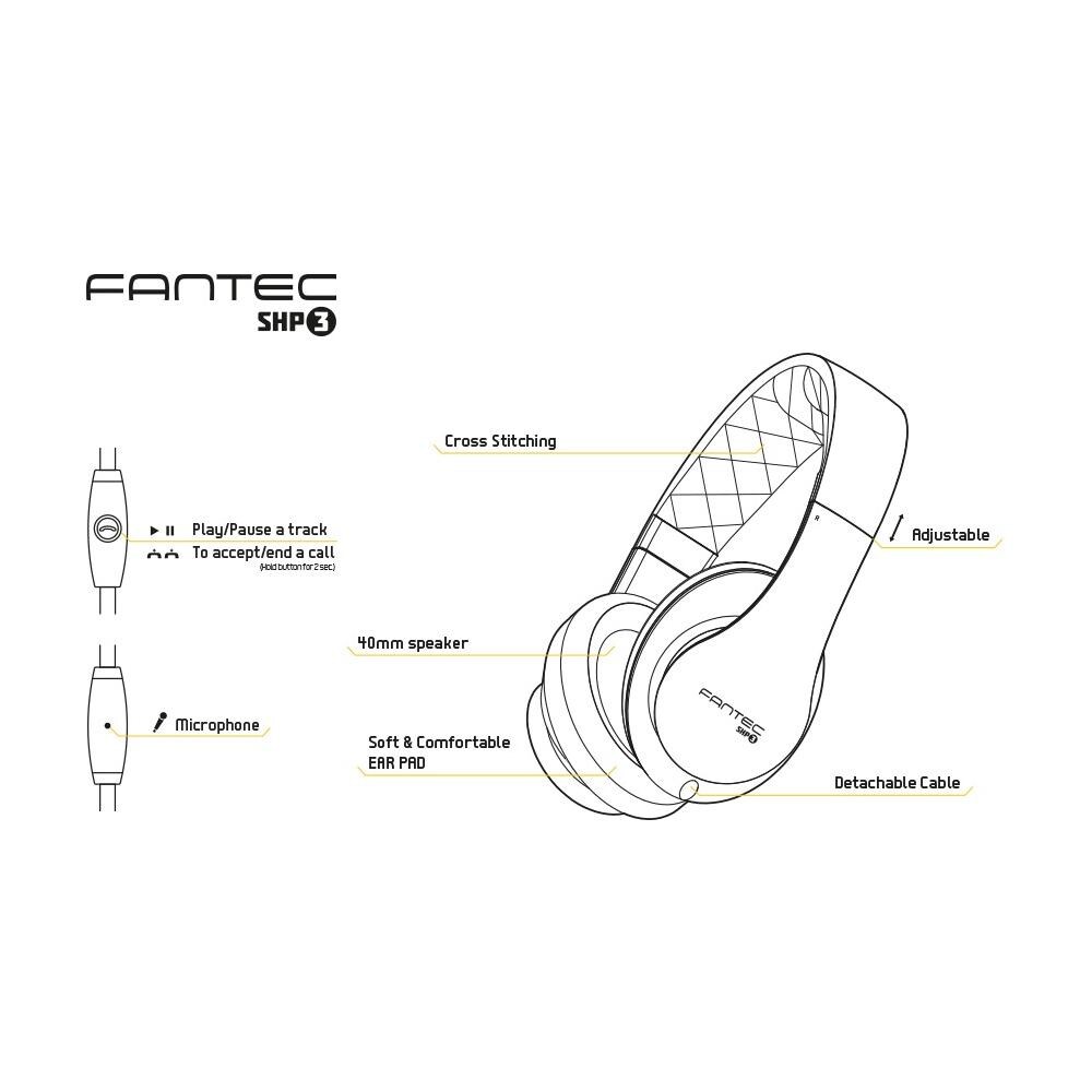 Cuffie con Microfono Cablato SHP-3 Colore Bianco Nero - Foto 2