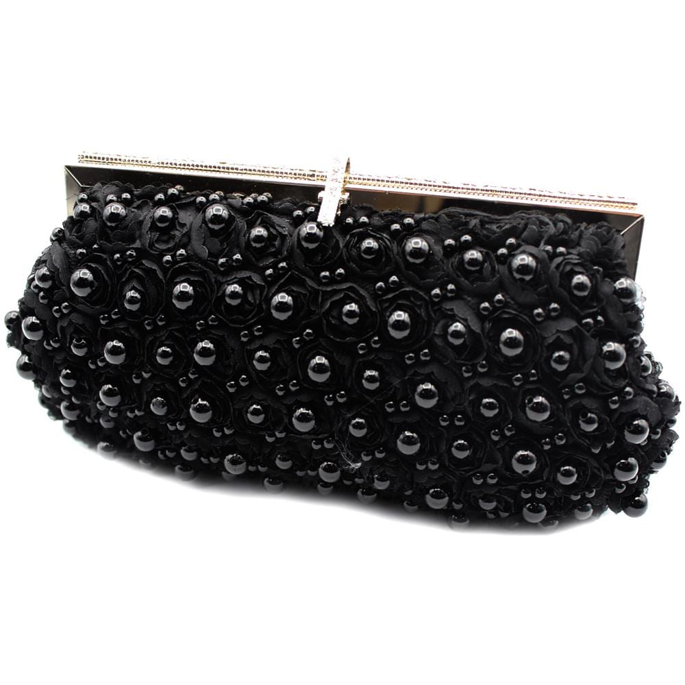 MICHELLE MOON - Borsetta Donna Pochette Da Sera Clutch Con Perline V4509  Nero - ePRICE