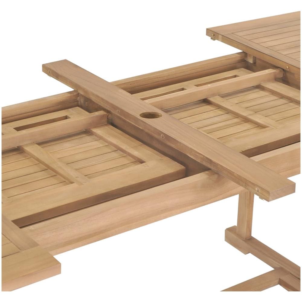 Set da Pranzo per Esterni 9 pz 180-280x100x75 cm Teak Massello - Foto 8