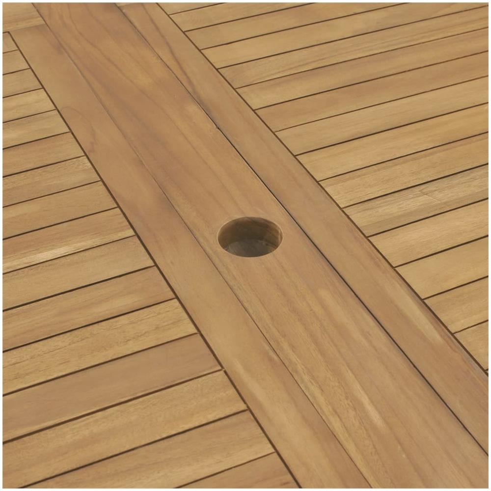 Set da Pranzo per Esterni 9 pz 180-280x100x75 cm Teak Massello - Foto 2
