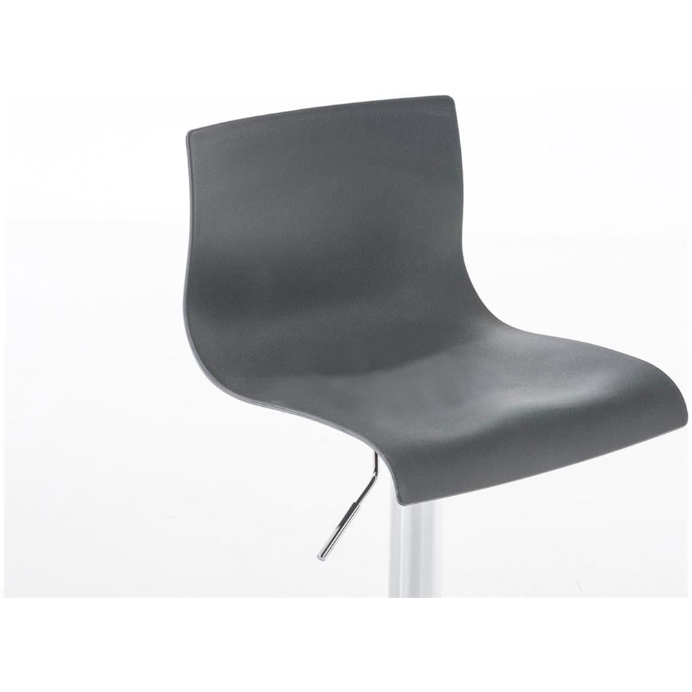 Sgabello Alto Hoover in Polipropilene E Metallo I Sgabello Bar Design Regolabile 59-80 CM I Sedia Sgabello Girevole 360°con Schienale Grigio - Foto 5