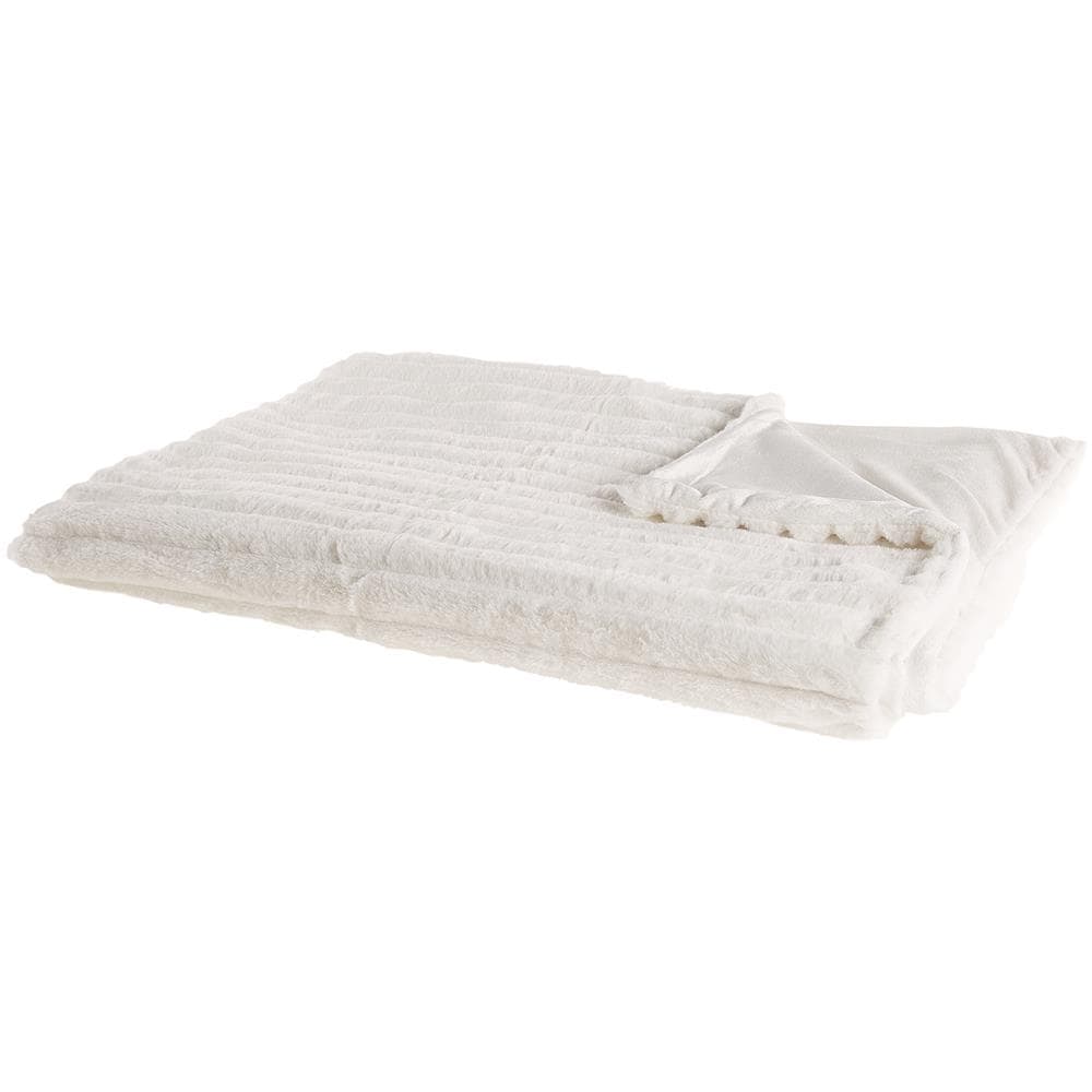 Coperta Di Plaid 150 X 200 Cm Bianca Abteh - Foto 1