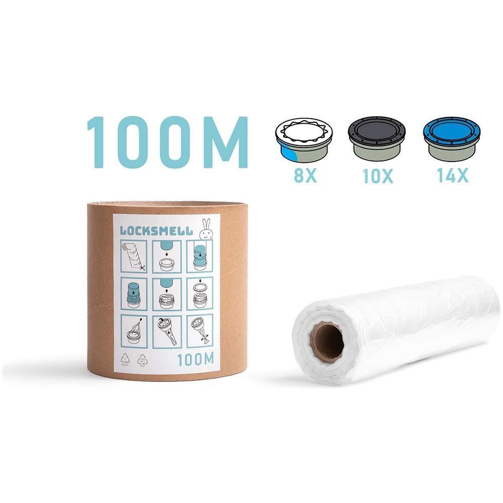 Nappy Bin Liners Compatibile Con Tommee Tippee Sangenic Angelcare Litter Locker Ii Cartucce Refill Tube (100 M)  - Foto 1