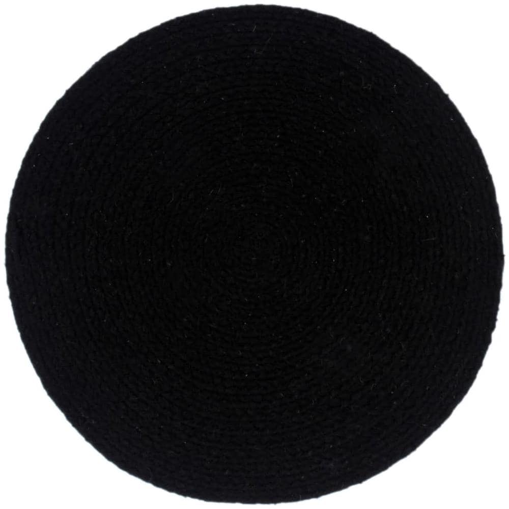 Tovagliette 4 Pz Nero Neutro 38 Cm Rotonde In Cotone - Foto 2