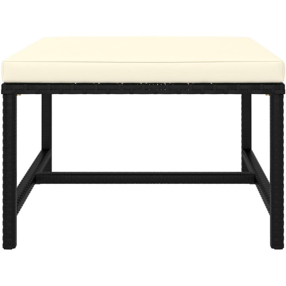 Poggiapiedi Modulare Con Cuscino In Polyrattan Nero - Foto 1